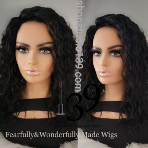 Water wave non lace bob wig with side part
